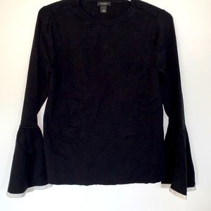 Black flare sleeve top